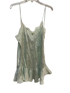Slip babydoll vintage Sedu verde menta raso pizzo floreale lingerie M sexy Y2K - Foto 1 di 7