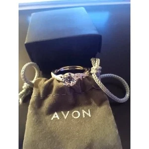 Avon Sterling Silver CZ Twist Engagement Ring Sz 10 new in the box - Picture 1 of 4