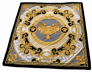 55”55” Custom Made Versace Lion And Urn Throw Blanket Upholstery Velvet Fabric