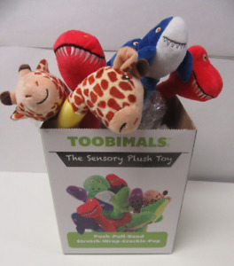 Peluche sensorielle jouets "Tube" !! NEUF Display Box de 6 Jouets !! Lire la description !!