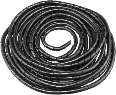 sourcing map Spiral Cable Wrap Wire Cord Wraps 3/8-inch x 26ft Black PE Polyethy - Image 1 of 4