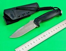Drop Point Knife Fixed Blade Hunting Wild Tactical Combat D2 Steel G10 Handle 4"