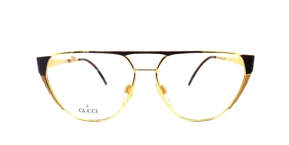 GUCCI GG 2218 montatura per occhiali da vista uomo vitage 1990 metallo oro - Immagine 1 di 4