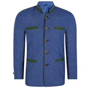 Regensburg Blue Tweed Bavarian Trachten Jacket - Austrian Wool Jacket - Bild 1 von 3