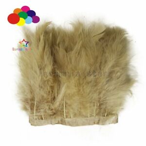 2 Meters khaki Turkey Feathers Fringe Feather Trim For Dresses Clothing Sewing
