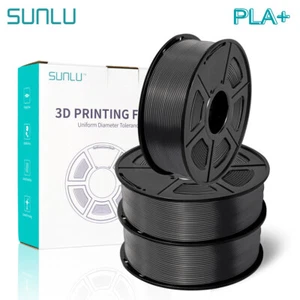 Filamento de impresora 3D SUNLU PLA+ PLA Plus 1,75 mm 3 kg dureza cuidadosamente enrollada negra - Imagen 1 de 7