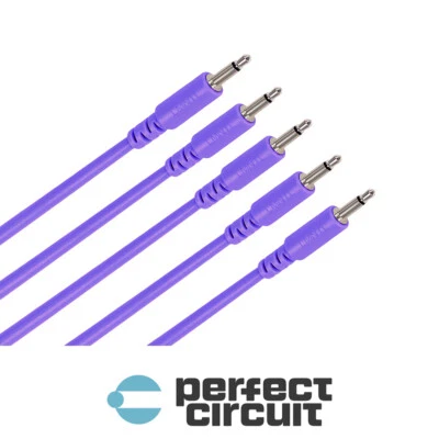 LMNTL 12" 3.5mm Eurorack Modular Synth Patch CABLE - VIOLET - 5 PACK - PCA