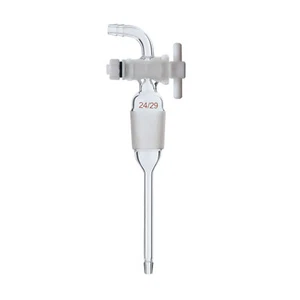 24/40 24/29 Glass Bend Addition PTFE Stopcock Bent Flow Control Adapter W/Barb - Picture 1 of 2
