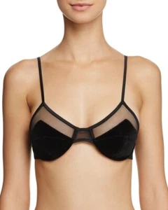 KENDALL + KYLIE Womens Mesh Balconette Underwire Bra Size-34B Color-Black - Picture 1 of 2