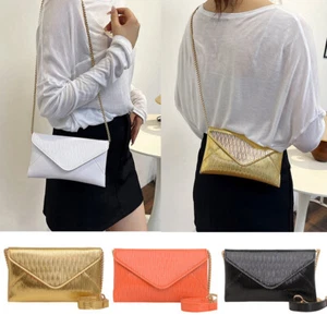 Shoulder Bag Evening Clutch Handbag Messenger Bag Chain Bag Crossbody Bag Solid - Picture 1 of 24