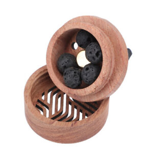 Portable Car Aromatherapy Diffuser - Wood Stone Design, Long-lasting Scent