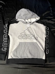 Kids Adidas black and gray unisex hoodie 14/16 youth Large - Picture 1 of 3