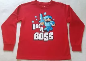Mojang ~ Jungen Top ~ Größe 14-16 ~ Minecraft Steve ~ rot. - Bild 1 von 6