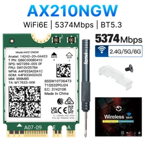 Adaptador Bluetooth de red Intel WiFi 6E AX210NGW M.2 NGFF 802.11ax - Imagen 1 de 6