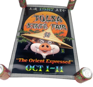 RARE Vintage 80’s Tulsa State Fair The Orient Expressed 18”x26.5” Poster 1987 - Picture 1 of 3