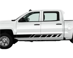 2 PCS Graphics Car Door Stickers For Chevrolet Silverado Side Skirt Stripe Decal - Picture 1 of 7