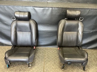 02-05 FORD THUNDERBIRD PAR DE 6 VÍAS ASIENTO DELANTERO ELÉCTRICO NEGRO CUERO RIBETE BW Foto 1 de 4