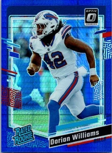 2023 Donruss Optic Blue Hyper Rated Rookie Dorian Williams Buffalo Bills #212 - Picture 1 of 2