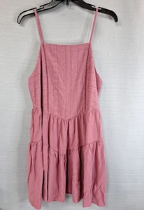 Wild Fable kurzes Sommerkleid ärmellos gesmokt verstellbare Träger rose rosa XL - Bild 1 von 10