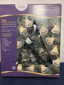 Christmas Lights Holiday Time 30 Count Musical Bell Light Set CLEAR - Picture 1 of 10