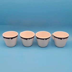 4er Set Vintage Shenango Porzellan Restaurant Geschirr Braun & Beige Kaffeetassen Tassen - Bild 1 von 20