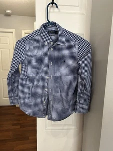 Ralph Lauren Polo Boys Size 7 Pony Blue Button Long Sleeve Shirt - Picture 1 of 6