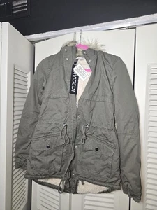 Giacca parka donna H&M divisa verde con zip/scatti e cappuccio taglia 0-2 - Foto 1 di 7