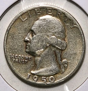 1950-D Washington Quarter Raw VG(Cleaned) - Picture 1 of 4