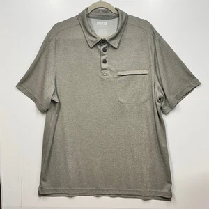 Duluth Trading Co. Polo Shirt Relaxed Fit Hidden Pocket Gray Mens Large - Picture 1 of 9
