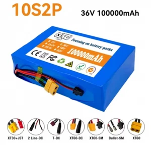 Paquete de baterías de iones de litio 10S2P 36V 100Ah para bicicleta eléctrica Cooter Skateboard EBike - Imagen 1 de 8