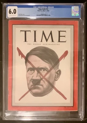 May 7, 1945 Time Magazine NEWSTAND Adolf Hitler Red X Issue CGC 6.0 - Image 1 of 2