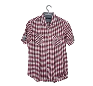 Dolce & Gabbana Herren Hemd Gr. XL eher L rot grau kariert kurzarm Baumwolle - Bild 1 von 15