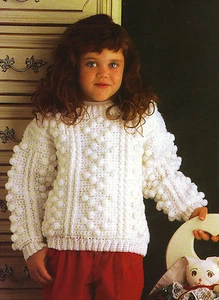 COZY Kid's Snowball Sweater/Crochet Pattern INSTRUCTIONS ONLY - Picture 1 of 1