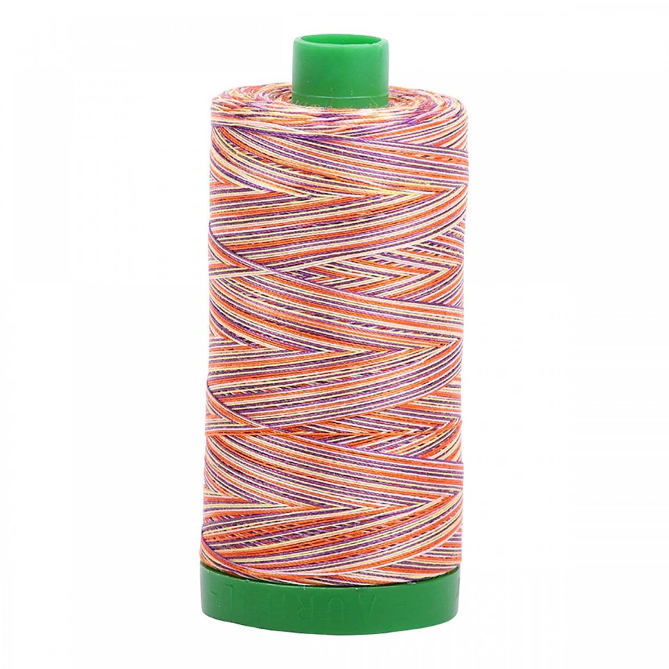 A1140-4648 Mako Cotton Embroidery Thread 40wt 1094yds Variegated Orange & Yellow - Image 1 of 1