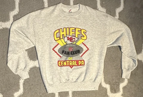 vintage kansas city chiefs Sweatshirt Central Pa Fan Club Size L Cover