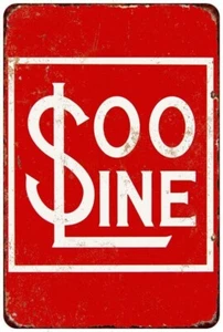Vintage Soo Line Railroad Sign - Rustproof Aluminum 8x12 - Picture 1 of 1