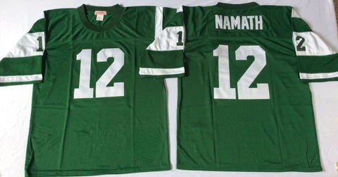 Retro American Football Jersey 12# Joe Namath Jersey Custom All Stitched White Cover