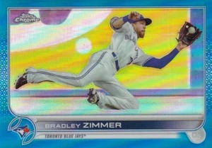 ⚾️ 2022 TOPPS CHROME UPDATE BLUE REFRACTOR BRADLEY ZIMMER /199 #USC170 BLUE JAYS - Picture 1 of 1