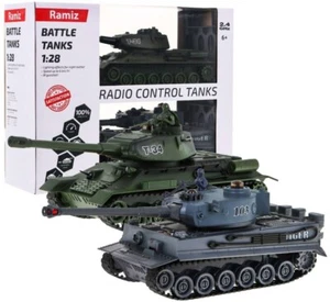 Ferngesteuerter RC 2x Panzer Tiger 103 Vs T-34 ferngesteuert Modellbau 1:28 RTR - Bild 1 von 11