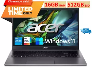 2024 Acer Aspire 5 Laptop  15.6" FHD IPS Intel i5-12450H 16GB RAM 512GB SSD - Picture 1 of 7