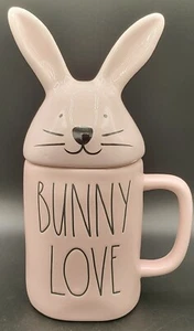 Neu Rae Dunn rosa ""Bunny Love"" Becher und Deckel - Bild 1 von 4