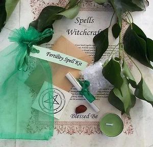 Fertility Spell Kit  Votive Candle and Bath Magic Created by a Witch Wicca - Picture 1 of 1