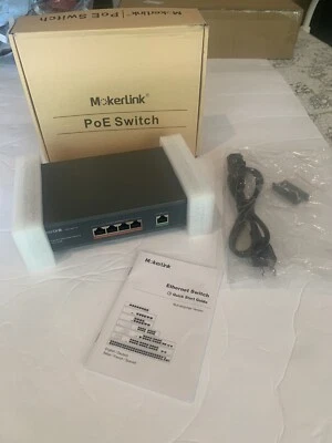 MokerLink 5 Port Gigabit POE Switch, with 4 POE+ Ports 1000Mbps, 78W IEEE802.3af - Image 1 of 4