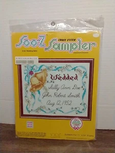 SOO-Z S105 Wedding Bells Cross Stitch Embroidery Keepsake Sampler Stitchery Kit - Picture 1 of 6
