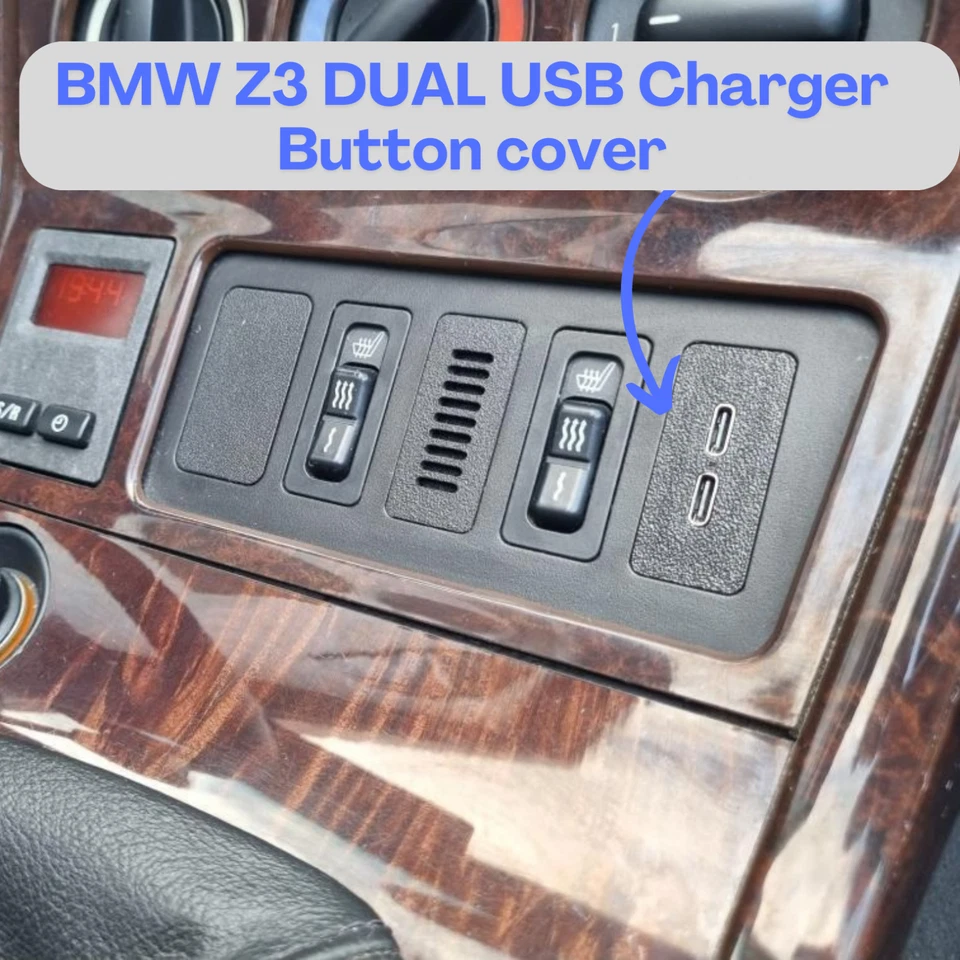BMW Z3 PreFL (1996-1999) Doble USB-C Cargador Botón Cubierta Foto 1 de 4