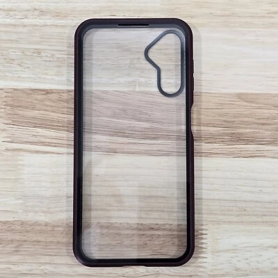 Funda 360 para teléfono Samsung Galaxy A14 5G doble cara vidrio transparente parachoques vino tinto Foto 1 de 4