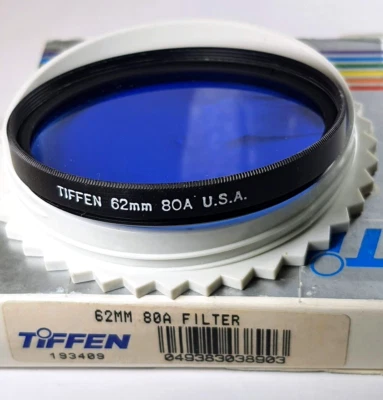 Tiffen 62mm 80A Coated Blue Glass Lens Color Conversion Filter 80-A Authentic US - Image 1 of 4