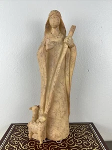 RAZ Imports 11” Shepherd Sheep Resin Christmas Statue Shelf Sitter Cubist Style - Picture 1 of 9
