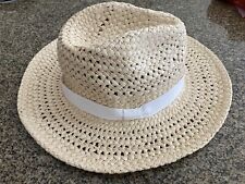 Hat Attack Cane Rancher Hat Adjustable EUC 3" Brim White Band