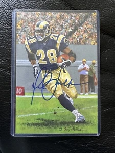 Marshall Faulk Los Angeles Rams PSA Certified Autographed Goal Line Art Card #1 - Picture 1 of 3